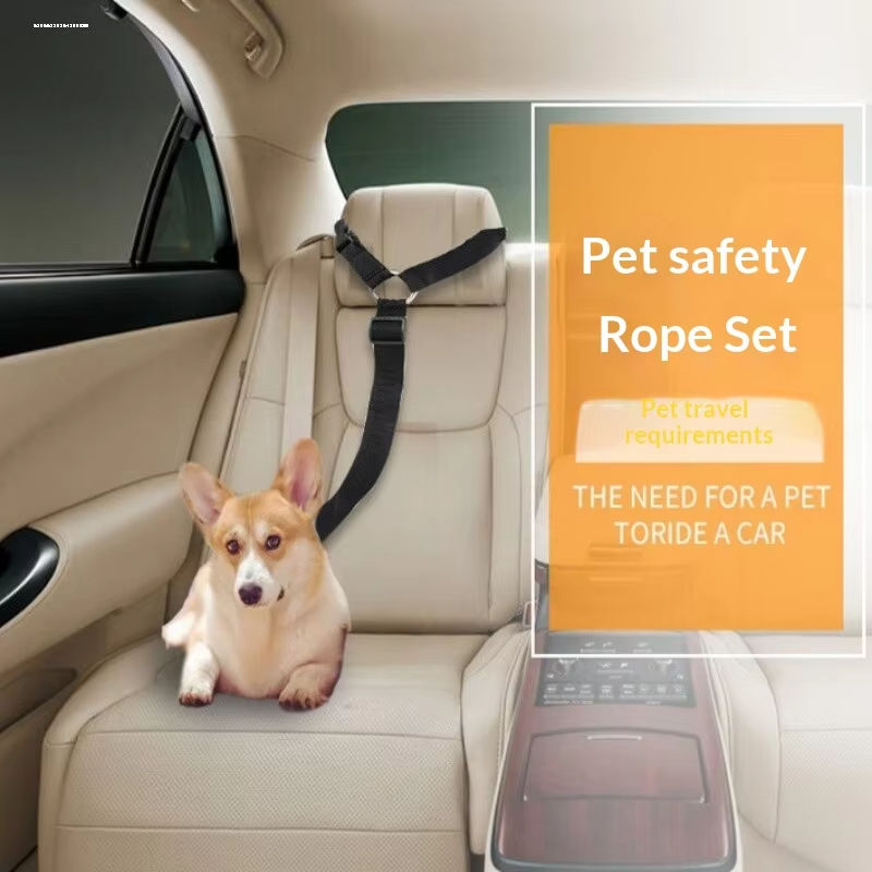 Dog Seat Belt Harness Safety Tether - Verstelbare hondenautogordel met elastische bungee buffer