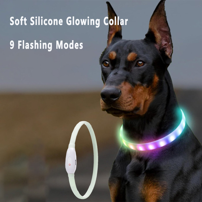 Led Dog Collar Glowing Rechargeable Usb - USB oplaadbare gloeiende halsband voor grote