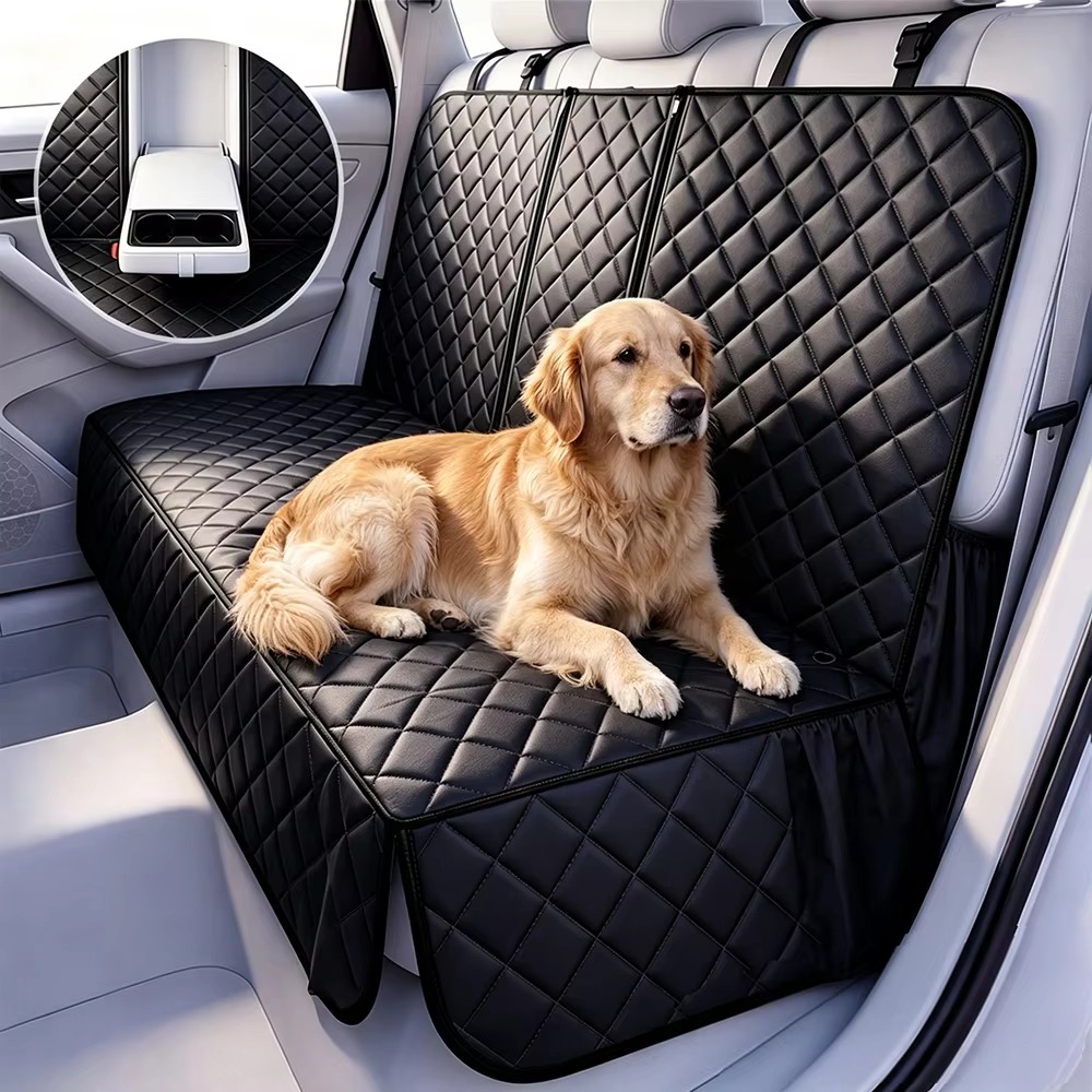 Dog Car Seat Cover Waterproof Back Seat - Autostoelbeschermer voor achterbank, krasbestendig, antislip, gewatteerd,