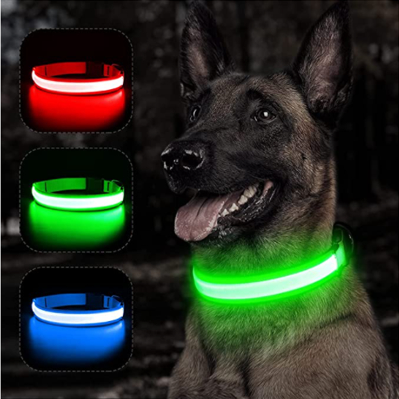 Led Dog Collar Glowing Rechargeable Usb - USB Oplaadbare Lichtgevende Halsband Verstelbare Led