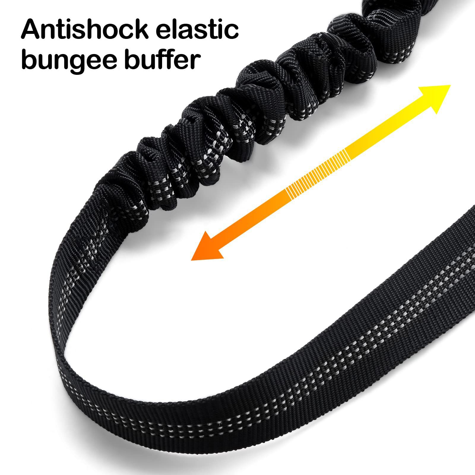 Dog Seat Belt Harness Safety Tether - Verstelbare hondenautogordel met elastische bungee buffer,