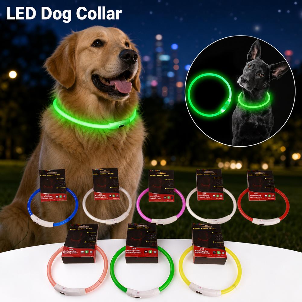 Led Dog Collar Glowing Rechargeable Usb - LED-hondenhalsband, oplaadbaar via USB, oplichtende halsband