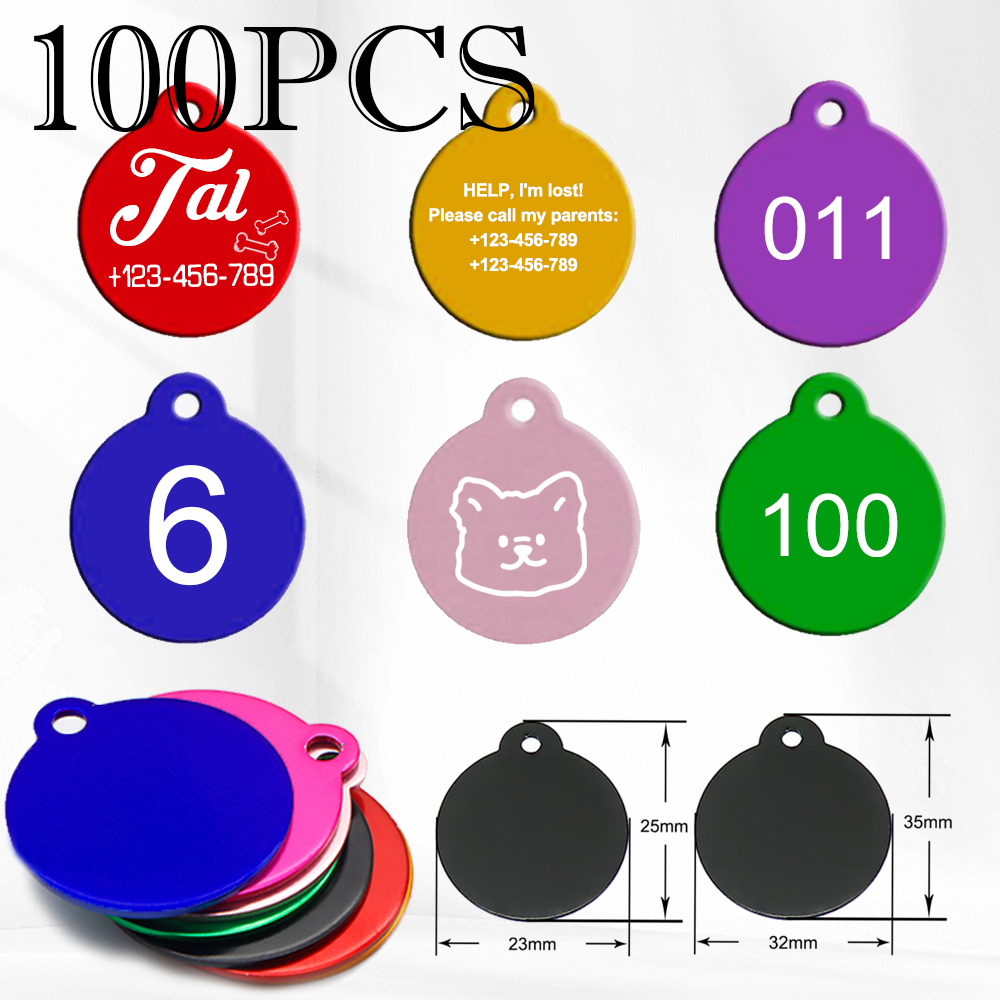 Reflective Dog Collar Personalized Engraved - 100 stuks dierbenodigdheden met aanpasbaar lasergegraveerd