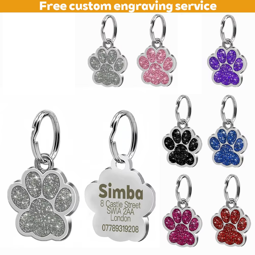 Reflective Dog Collar Personalized Engraved - Gepersonaliseerde huisdier-ID-bord, gratis gravure op maat,