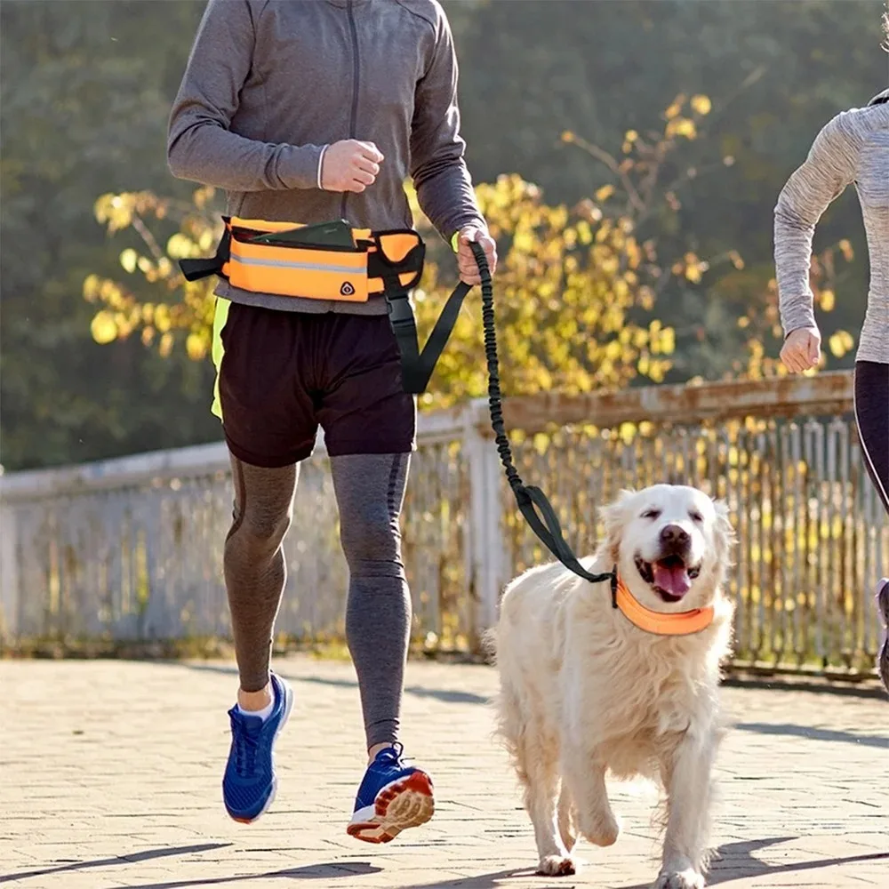 Hands Free Dog Running Leash Waist Belt - Handsfree hondenriem voor hardlopen, wandelen, reflecterende