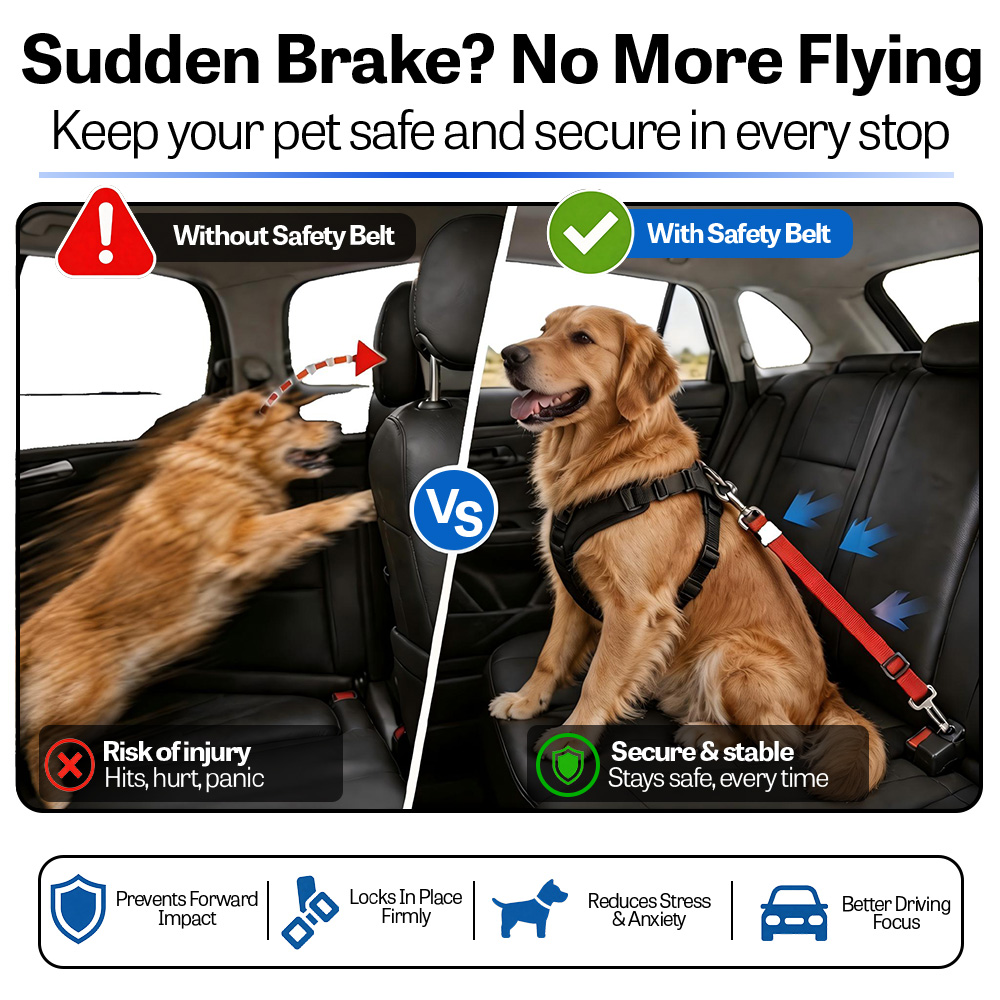 Hondenautogordel, veiligheidsh - Dog Seat Belt Harness Safety Tether recensie en prijs