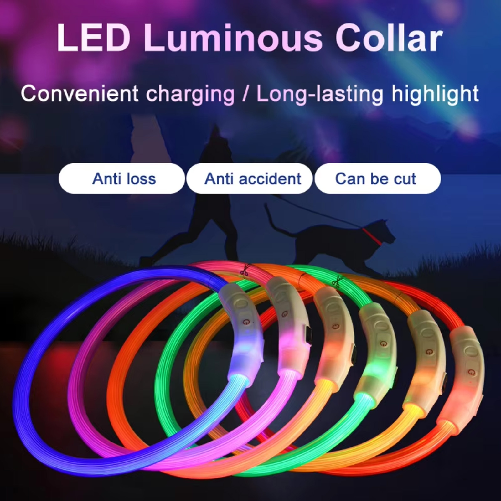 Led Gloeiende Hond Halsband Ve - Led Dog Collar Glowing Rechargeable Usb recensie en prijs