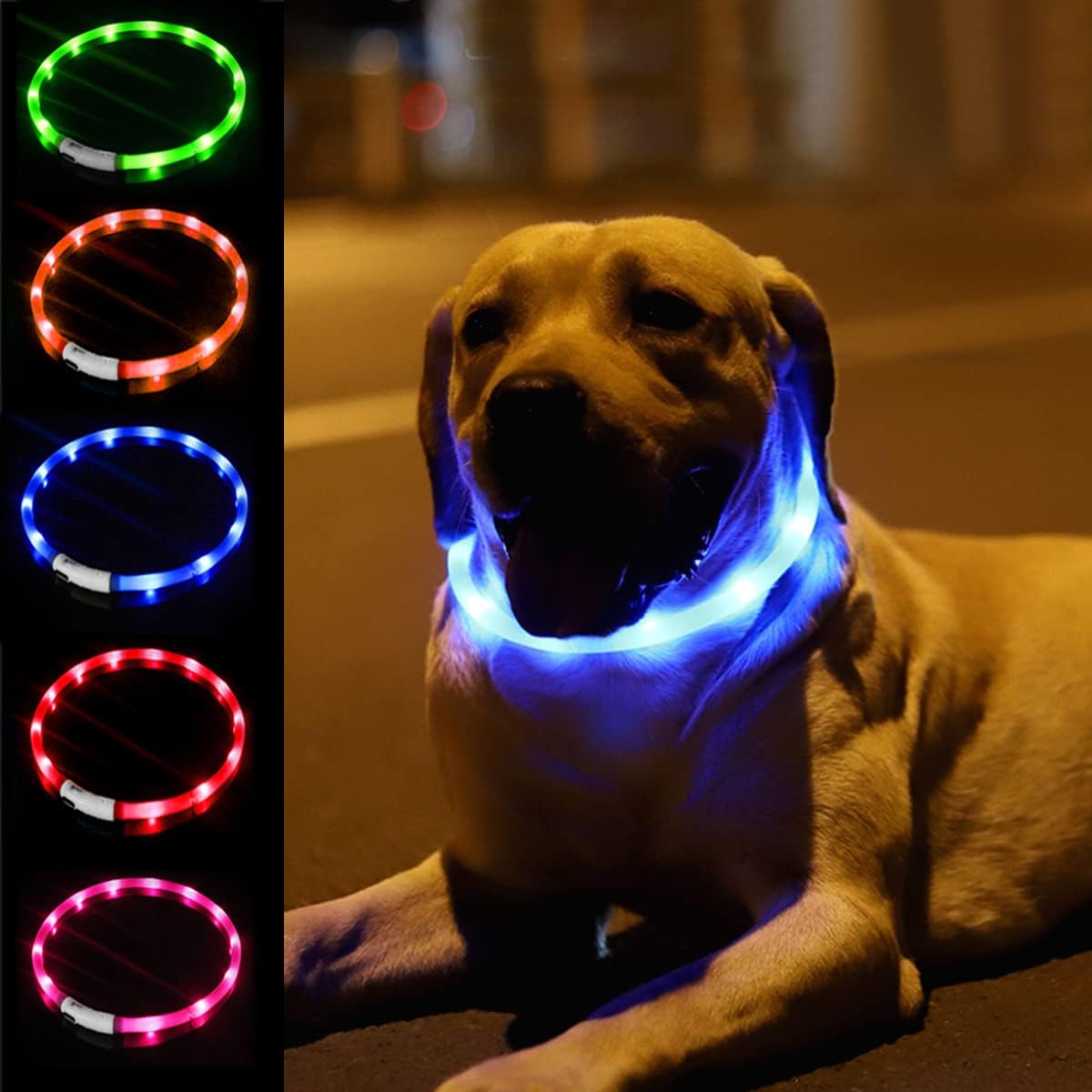 Siliconen LED-hondenhalsband,  - Led Dog Collar Glowing Rechargeable Usb recensie en prijs