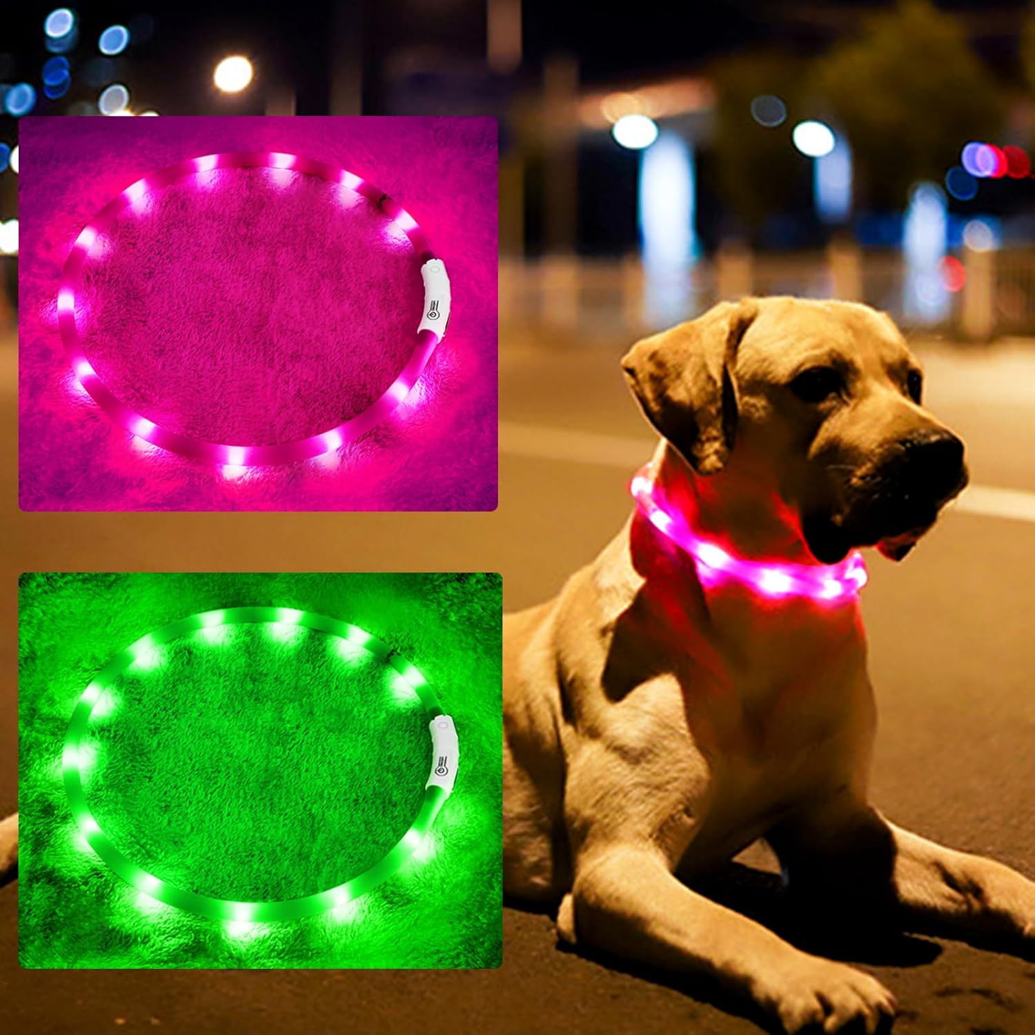 Siliconen LED-hondenhalsband,  - Led Dog Collar Glowing Rechargeable Usb recensie en prijs