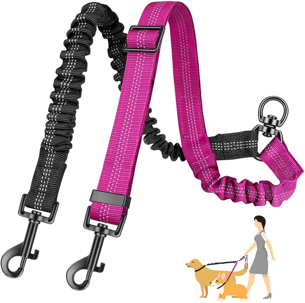 1,6ft lange dubbele hondenriem - Bungee Dog Leash Shock Absorbing recensie en prijs