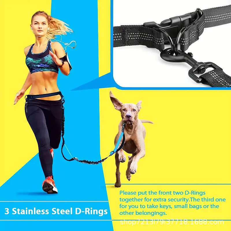 Hondenloopriem met heupgordel, - Hands Free Dog Running Leash Waist Belt recensie en prijs