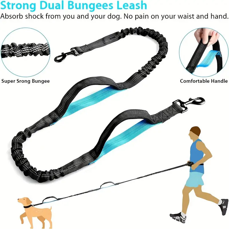 Hondenloopriem met heupgordel, - Hands Free Dog Running Leash Waist Belt recensie en prijs