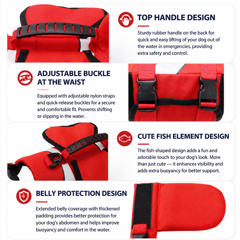 Hondenreddingsvest, verstelbaa - Dog Life Jacket Vest Buoyancy Handle recensie en prijs