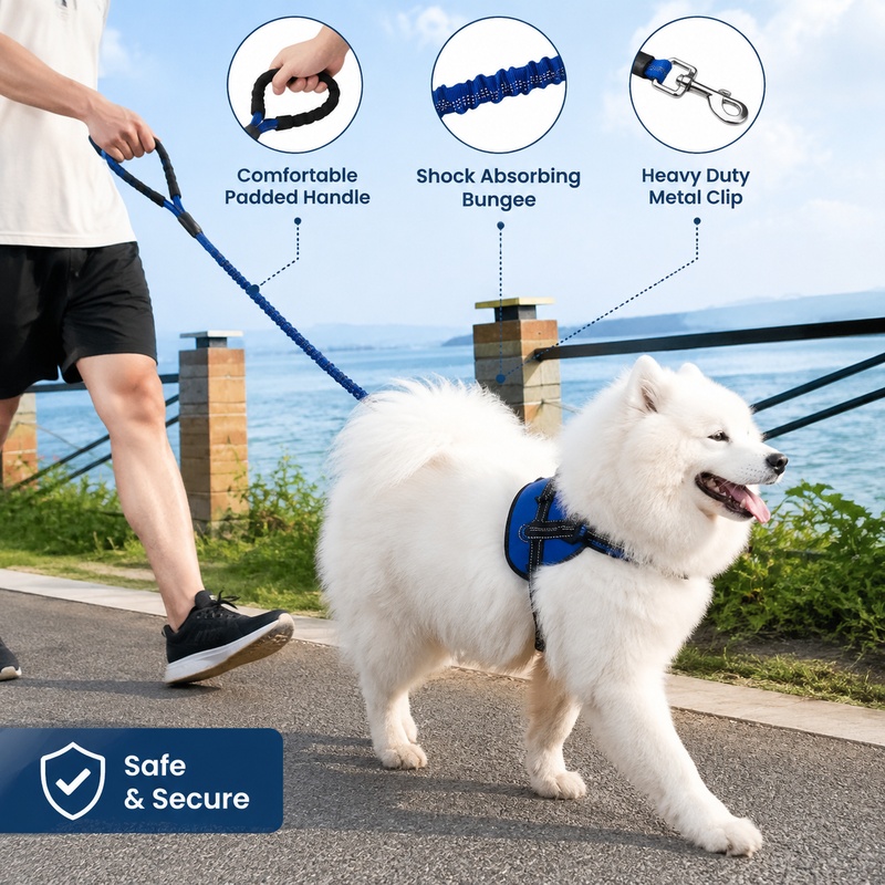 47,2 inch zware hondenriem met - Bungee Dog Leash Shock Absorbing recensie en prijs