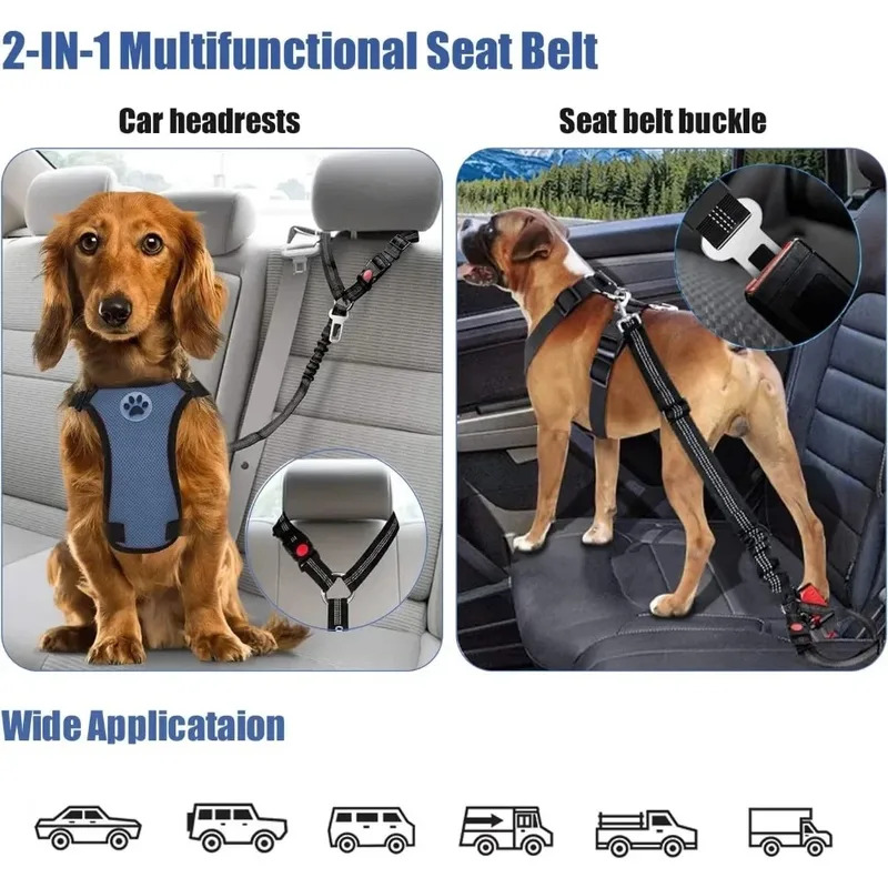 2-in-1 Verstelbare Reflecteren - Dog Seat Belt Harness Safety Tether recensie en prijs