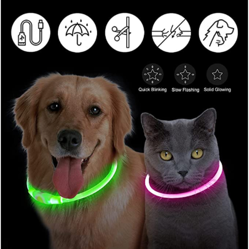 USB Oplaadbare Lichtgevende Ha - Led Dog Collar Glowing Rechargeable Usb recensie en prijs