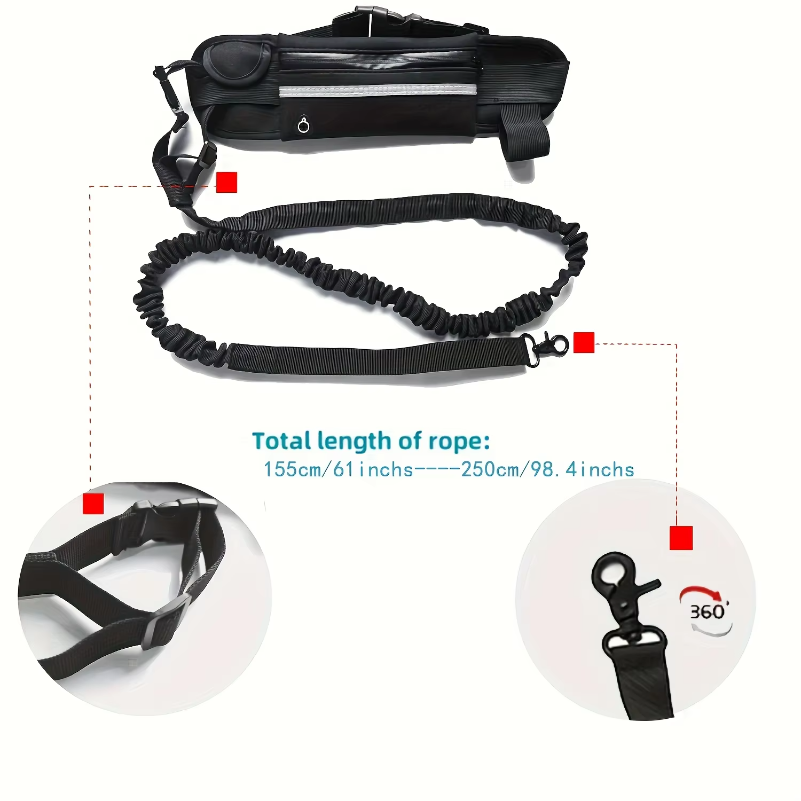 Handvrije hondenriem voor het  - Hands Free Dog Running Leash Waist Belt recensie en prijs