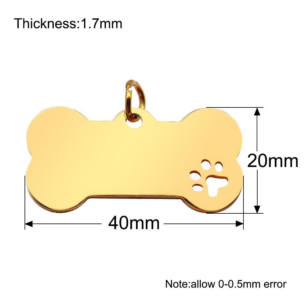 100Pcs Rvs Bone Pet Id Tag Pet - Reflective Dog Collar Personalized Engraved recensie en prijs