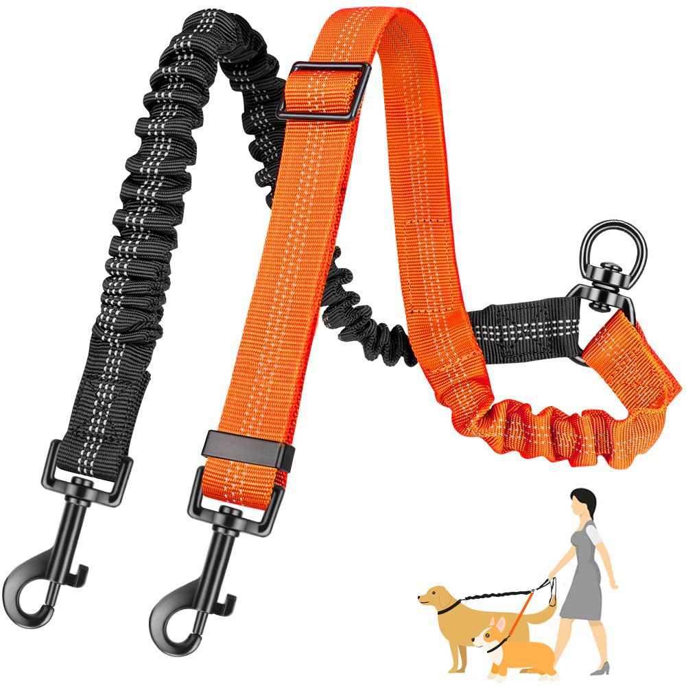 16ft lange dubbele hondenriemb - Bungee Dog Leash Shock Absorbing recensie en prijs