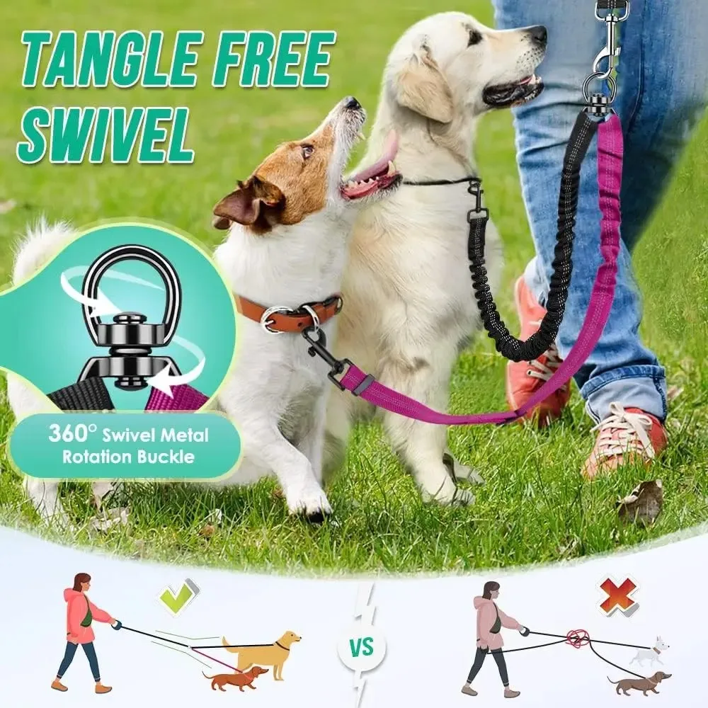 16ft lange dubbele hondenriemb - Bungee Dog Leash Shock Absorbing recensie en prijs