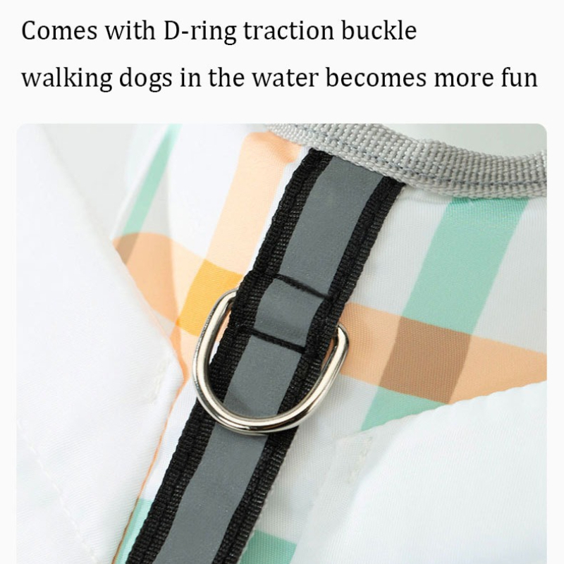 Geruite hondenreddingsvest met - Dog Life Jacket Vest Buoyancy Handle recensie en prijs