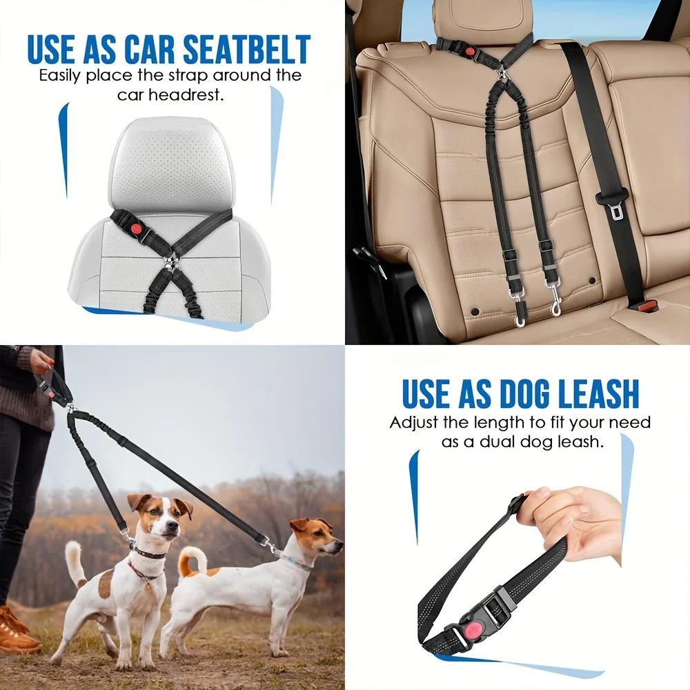 Hondenautogordel, verstelbare  - Dog Seat Belt Harness Safety Tether recensie en prijs
