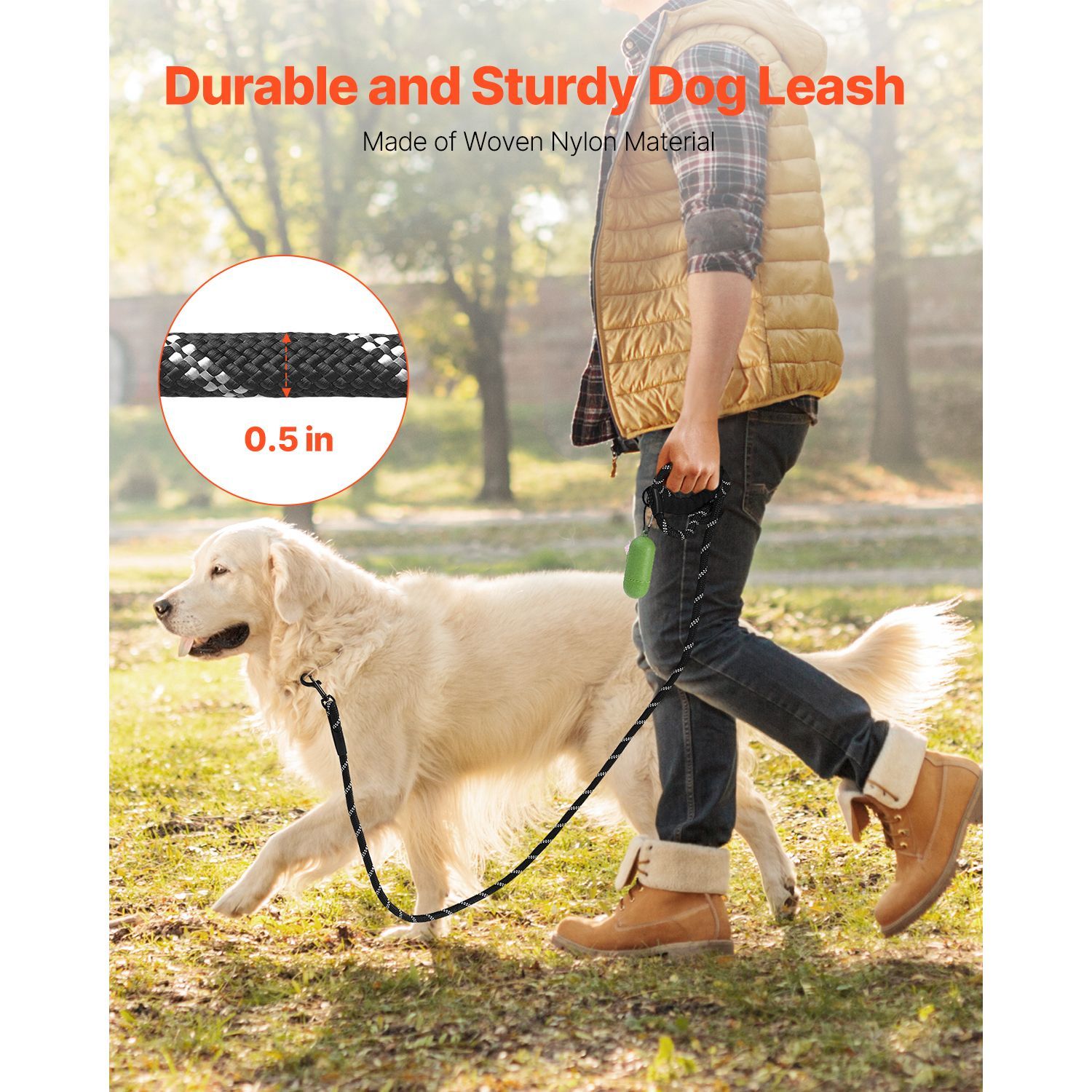 Hondenriem van touw, 1,8 meter - Heavy Duty Dog Leash Rope 6Ft Padded recensie en prijs