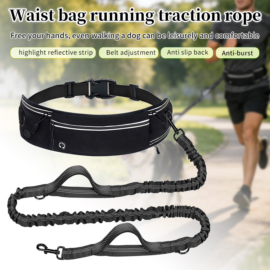 Opvouwbare reflecterende honde - Hands Free Dog Running Leash Waist Belt recensie en prijs
